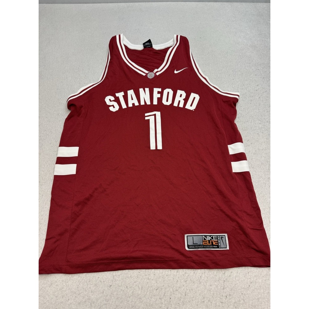 Vintage Stanford Cardinal Jersey Mens Large Red NCAA Basketball Nike Elite 2000s
